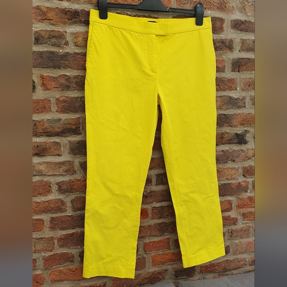 JOSEPH Gabardine Stretch Queen Cropped Trousers Yellow uk12 - Picture 2 of 16